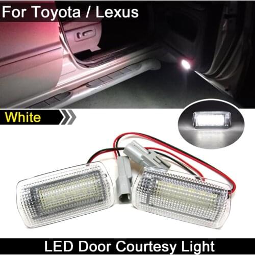 For Toyota 4-Runner Avalon Camry Crown Land Cruiser Prado Prius Reiz Lexus white LED Courtesy Door light Footwell Lamp