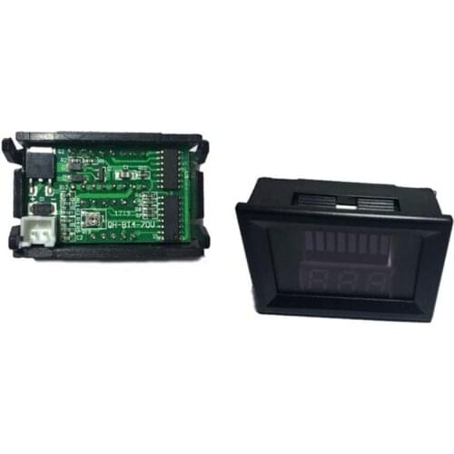 Taidacent 5-70V Voltage and Battery Level 3 Digit Color Display Electronic Voltmeter DC Digital Fuel Gauge Li Battery Volt Meter