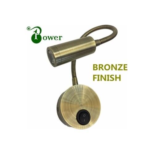 2W BRONZE COLOR FLEXIBLE LED READING LIGHT 12V