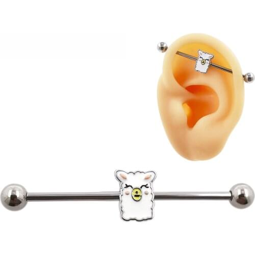 JHJT 14G/1.6mm Cartilage Barbell Nail 316L Surgical Stainless Steel Cartilage Ear Piercing Jewelry