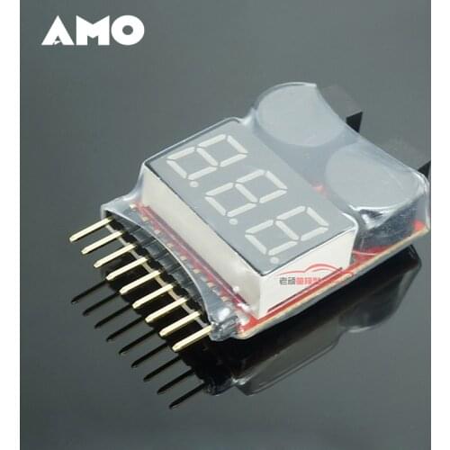 RC Voltage Display Battery Low Alarm Buzzer BX100 1S-8S Meter Tester Lipo Battery Monitor For RC Car Drone Helicopter