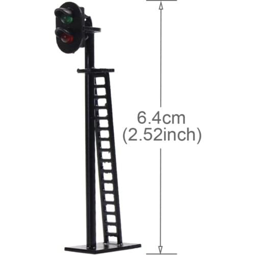 5pcs Model Railway 2-Light Block Signals Green/Red HO Scale 6cm 12V Led New JTD03 model traffic signal led lights