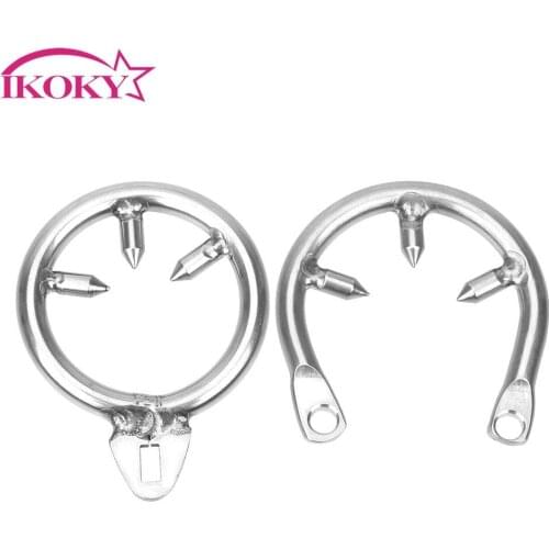 IKOKY Penis Lock Erotic Cock Cage Accessories Stainless Steel Male Chastity Device Sex Toys for Men Adult Sex Products