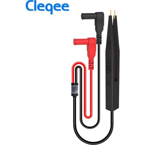 Cleqee P1510 SMD Chip Component LCR Testing Tool Multimeter Tester Meter Pen Probe Lead Tweezers 4mm Banana Plug Test Hook Clip