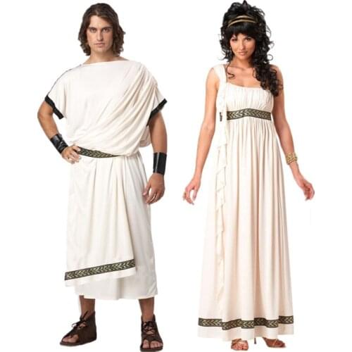 Halloween Ancient Egypt Prince Greek Goddess Costume Arabic Prince Caesar Cosplay Costumes Sexy Women Men Stage Couples Costumes