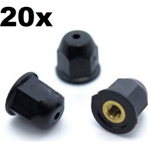 20x For Honda Brass Nuts for Side Mouldings, Door Trims, Bumpers, Spoilers & Grilles
