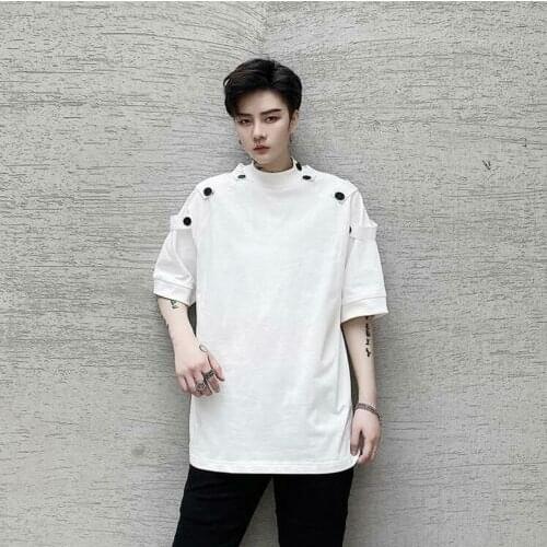 Mens Fashion Design Punk Short Sleeve T-shirt Youth Casual Loose Tee Party Tops C216