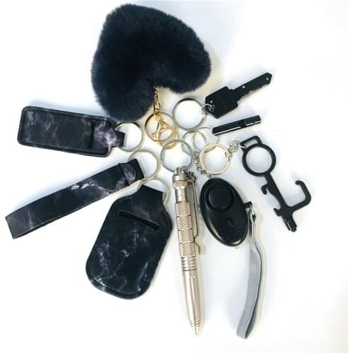 2021 Women Alarm Personal Keychain Set Self Defense Alarm Keychain Security Self Protection Security Alarm Key Ring For Girls