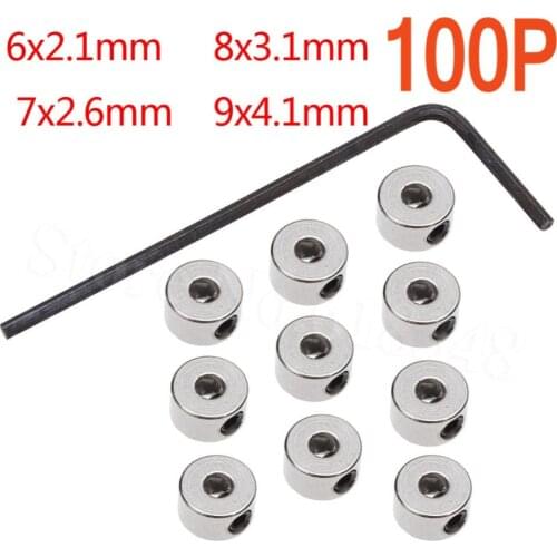 100PCS /Lot Plated Landing Gear Wheel Stop Set Collar 6x2.1mm 7x2.6mm 8x3.1mm 9x4.1mm RC Airplane Parts Model Aeroplane