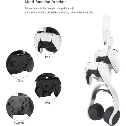 Game Controller Headset Wall Mounted Hanger Storage Bracket Gamepad Holder for PS5/PS4/xBox/Switch Game Accessories