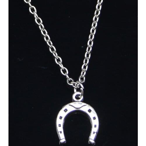 New Fashion Necklace 16x13mm lucky horseshoe horse Pendants Short Long Women Men Colar Gift Jewelry Choker