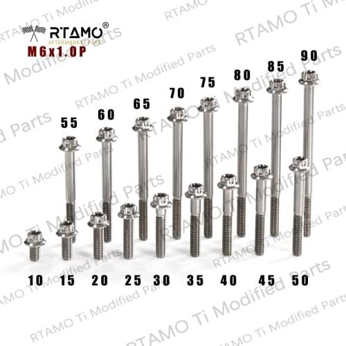 OD12) Motorcycle Titanium Alloy Bolts M6x90mm Torx CNC Head Screws