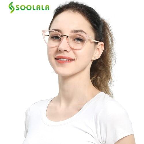 SOOLALA 2pcs Cat Eye Reading Glasses Women Eyeglasses Frame Ladder Arm Presbyopia Reading Glasses 0.5 0.75 1.0 1.25 1.5 to 4.0