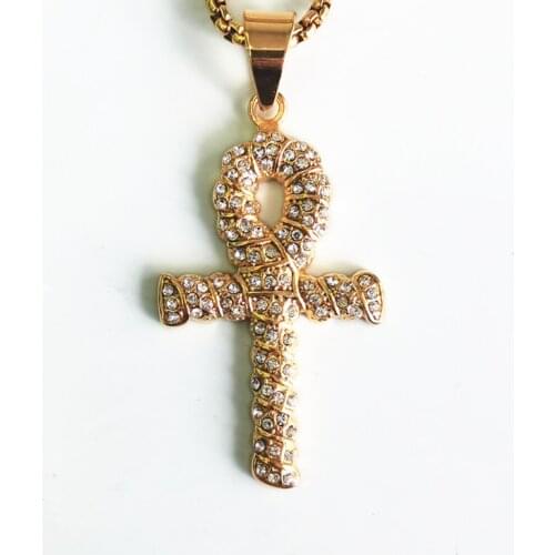 New arrival 316L Stainless Steel mummy Egyptian Talisman Of Life Necklace Pendant Anka Egyptian Cross Necklace
