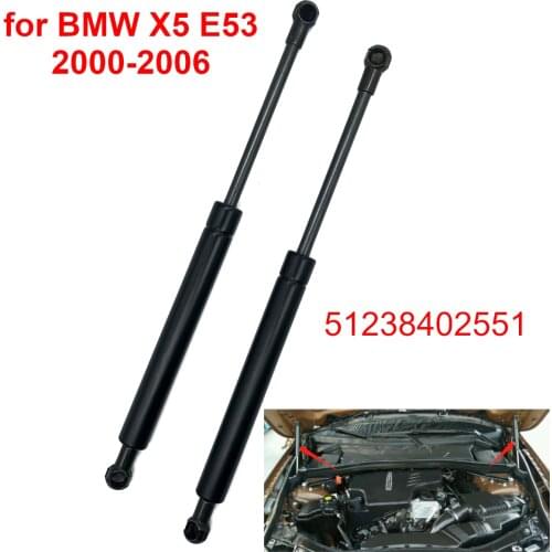 Front Bonnet Hood Gas Spring Strut Shock Damper Lift Support Bar 51238402551 For BMW X5 X-5 E53 2000 2001 2002 2003 - 2006