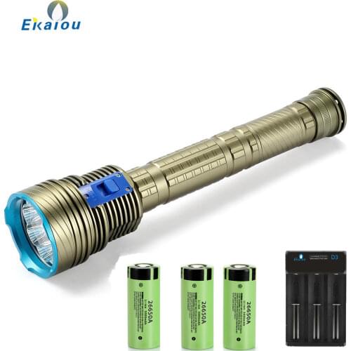 Professional Diving Highpower 9xXM-L2 LED White/Yellow Light Underwater Super Bright Dive Flashlight IPX8 Tactical Torch Lantern
