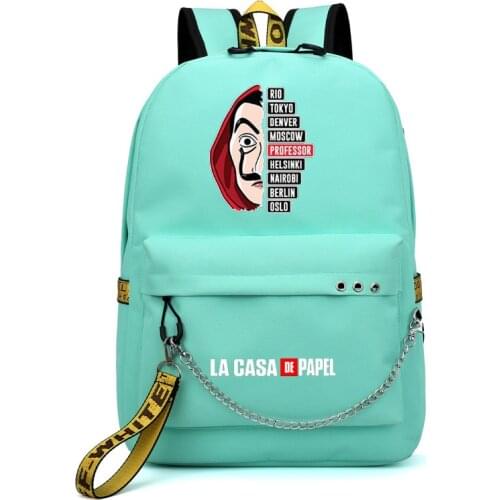 La Casa de Papel USB Charging School Bag Backpack Space Printing Backpacks for Teenager Men Women Backpack mochila mujer