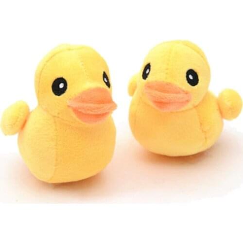 Cute 8cm Yellow Pet Toys Dog Chew Fleece Chew Toys For Small Dog Cat Plush Squeak Sound Dog Pet Products Fit For All Pets