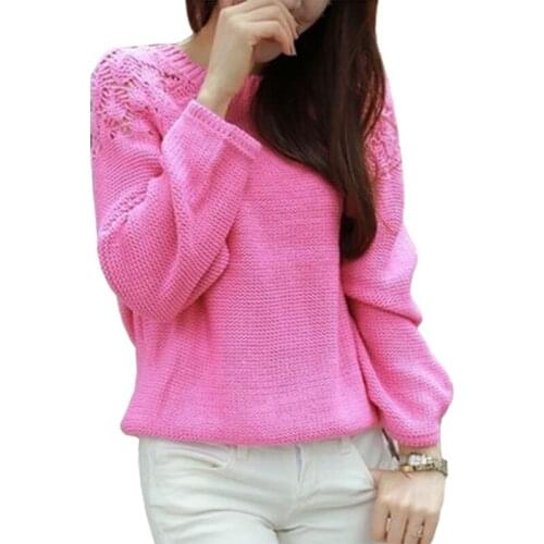 Jumper Spring Autumn New Large Size Sweater Women Korean Small Hollow Pullover Strap Sweet Bow sweaterS Female Vestidos LXJ144