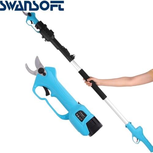 SWANSOFT Electric Pruning Shear Cordless Trimmer Lithium Battery Pruner Fruit Tree Bonsai Branch Cutter Scissor Garden