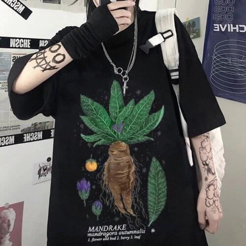 Harajuku y2k street top lady cute cartoon comic girl letter print Japanese casual fashion T-shirt trendy female tee shirt femme