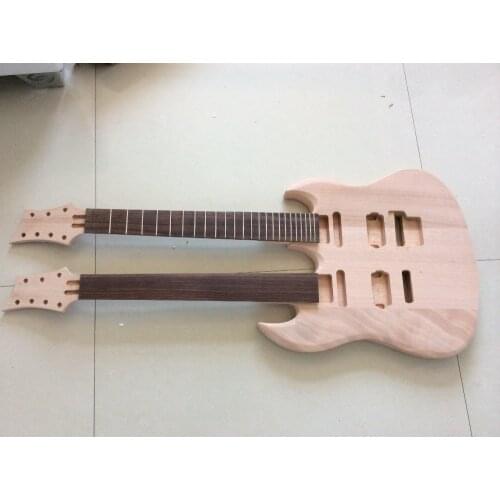 TOP GRADE Unfinished double neck electric guitar ,Excellent handcraft , guitar parts