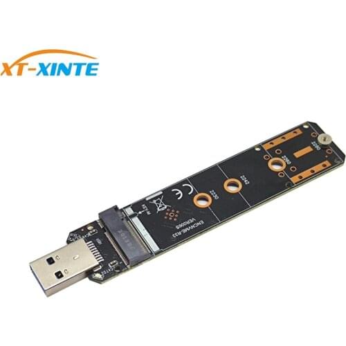 XT-XINTE M.2 to USB 3.1 Dual Protocol SSD Board M.2 for NVME PCIe for NGFF SATA M2 SSD Adapter for 2230 2242 2260 2280 RTL9210B