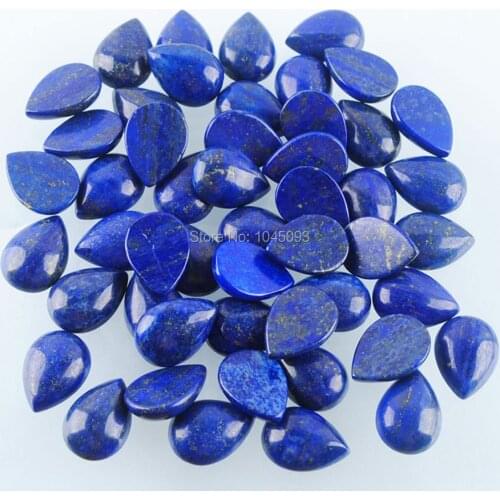 YOWOST Natural Lapis Lazuli Gem Stone Teardrop Cabochon CAB No Hole Jewelry 13x18x6MM 20pcs/lot QU3044