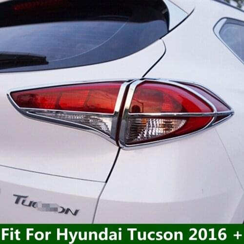 Lapetus Rear Tail Lamp TailLight Lights Decoration Frame Cover Exterior Trim 4 Pcs / Set For Hyundai Tucson 2016 2017 2018 ABS