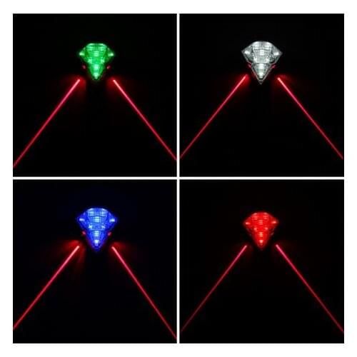 Bike Tail Rear Rechargeable 8 LED Laser Light Lamp 3 Modes Diamond Shape New Arrival