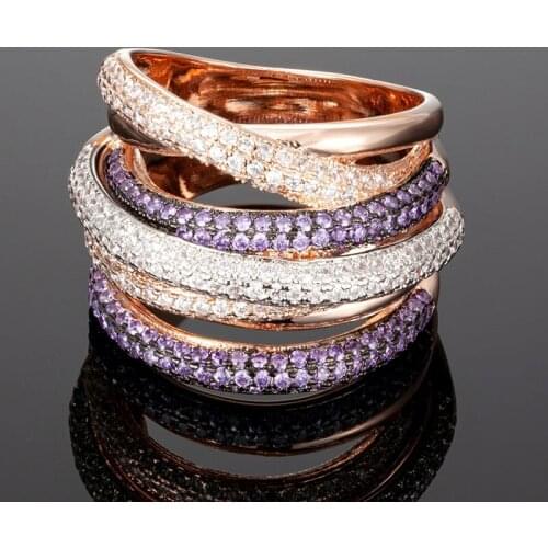 Zlxgirl jewelry aliexpress hot sale colorful zircon copper rings for women fine mixed plated color zirconia wedding rings anel