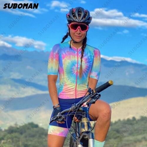 2021 suboman team bike Suit Women Triathlon Bike Jersey Jumpsuit MTB Parachute Clothing One Piece Tights mountain bike Uniform
