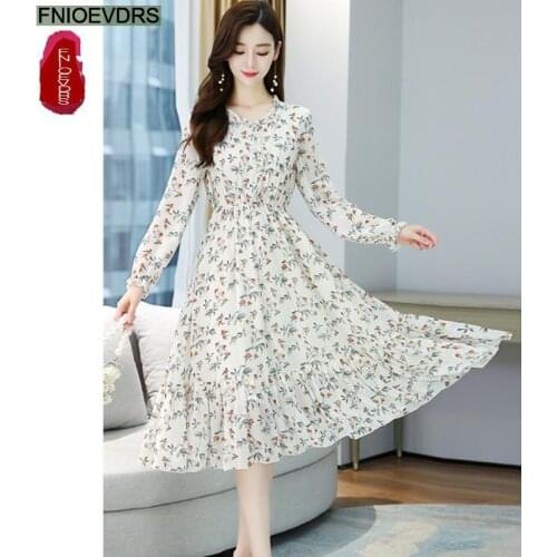 Flower Ruffles Dress Vintage Fashion Women Autumn Cute Sweet Holiday Elegant Lady Retro Floral Print A Line Feminine Vestidos