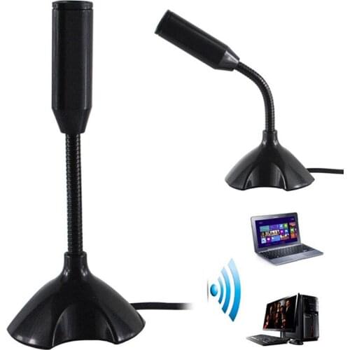 1pcs USB Stand Mini Desktop Studio Speech Microphone MIC for PC Notebook Laptop for Chatting Singing Video Games Recording Mic