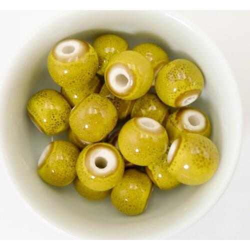 12# 40pcs Jingdezhen Ceramic Beads DIY China Porcelain Bead For Jewelry Making 12mm Components #A203B