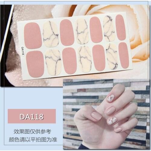 14Tips/Sheet Beauty DIY Nail Patch Self Adhesive Nail Wraps Decals Gradient Color Nail Polish Stickers Waterproof Nail Strips