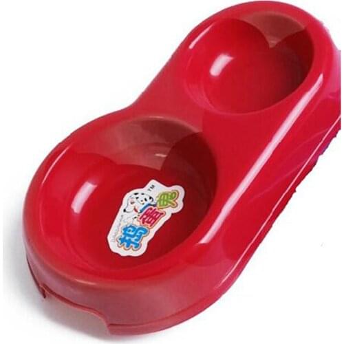 2 In 1 Pet Feeder Puppy Dog Cat Bowl Small Pets Feeding Bowl Anti Slip Pet Dog Food Water Plastic Bowl Pet Product Supply