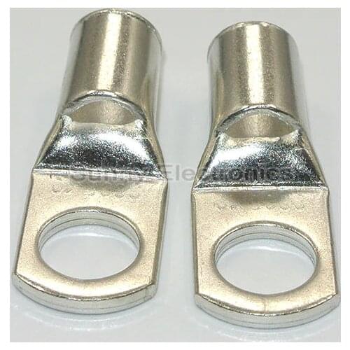 500pcs SC35-8 Round Copper Pipe Eye Spade Lug 2AWG 5/16 Auto Electric Material Crimp Cable Terminal Battery Cable Lugs