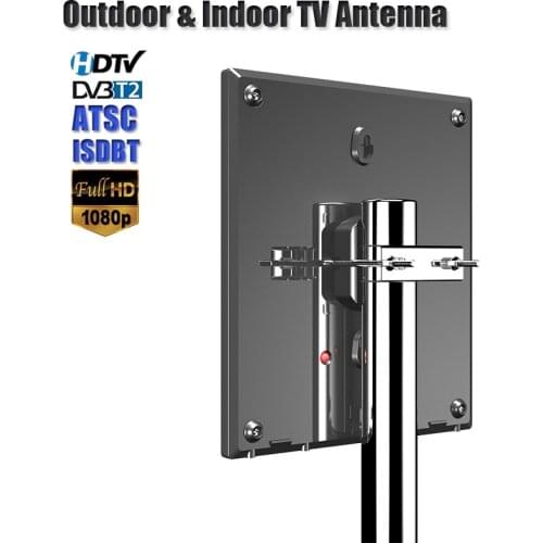 HD Antenna For Digital TV Support DVB T2 ATSC ISDBT TV Antenna Outdoor/Indoor TV Signal Amplifier High Gain Low Noise Antenna