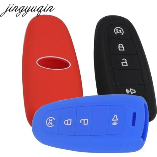 Jingyuqin 4 Button Skin Silicone Cover for LINCOLN MKS MKX fit FORD Escape Flex Focus Taurus Edge Explorer Smart Remote Key Case