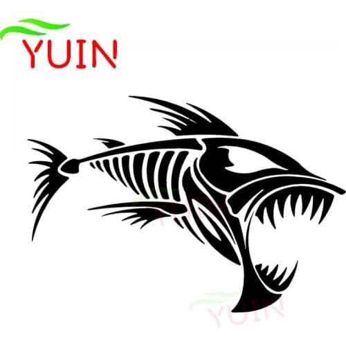 Skull Fish Bones High Quality Car Stickers Fashion Window Decoration Personalized PVC Waterproof Decals Can Be Customized Color