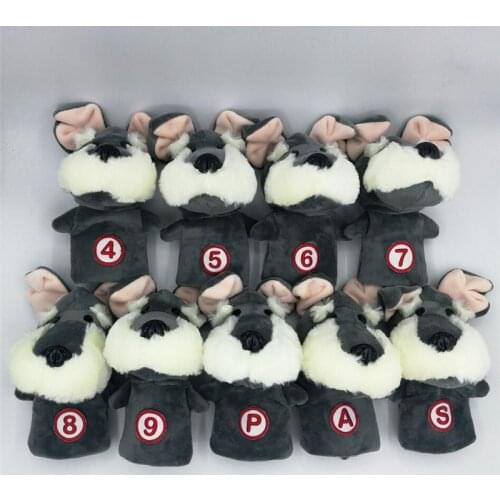 2020 Schnauzer Iron Wood Headcover Golf Club Animal Irons Covers Plush Material Mascot Novelty Cute Gift