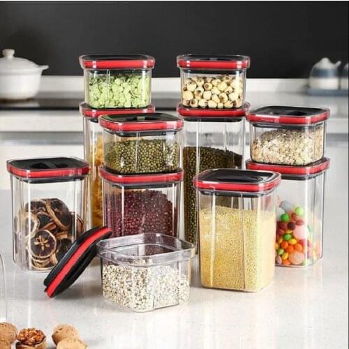 Whole Grains Sealed Jar Transparent Plastic Nut Tea Storage Jar Kitchen Spice Snack Food Grade Storage Box