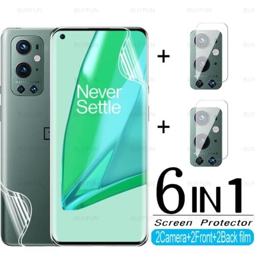 6in1 Full Cover Hydrogel Film For OnePlus 9 Pro Soft Film For oneplus 7T 7 8 9 Pro 9R 8T Camera Lens Protective Film Not Glass