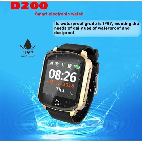 GPS Tracker Watch D200 GPS+LBS+WiFi positioning two-way call and voice monitoring IP68 swimming grade waterproofing