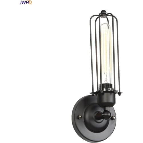 IWHD Loft Decor Retro Indsutrial Wall Light Fixture Bedroom Living Room Porch Stair Edison Vintage Wall Sconce LED Aplique Pared