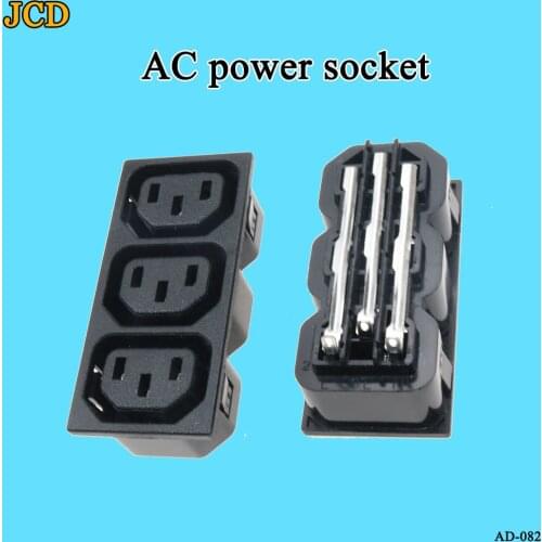 JCD IEC 60320 C13 Ganged socket Snap-in Mounting Solder Tab for UPS &PDU multiple outlet module 3 way universal wall socket
