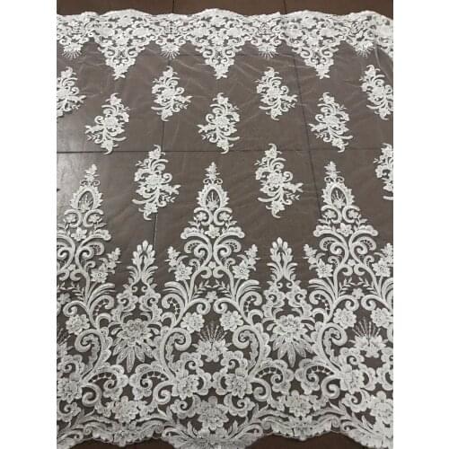 Fashion beaded french tulle lace fabric L-11825 nice looking african embroidered tull lace fabric