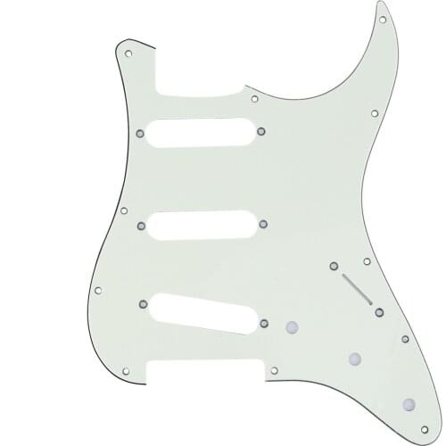 Musiclily Pro 11-Hole 72 or 64 Strat SSS Guitar Pickguard for MIJ JPN Japan Stratocaster, 3Ply Ivory Mint