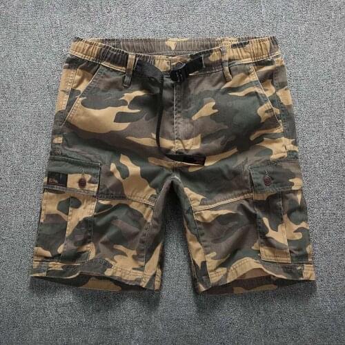 Men Cotton Bermuda Male New 2020 Summer Mens Baggy Military Zipper Pants breeches Male Army Green Tactical Short